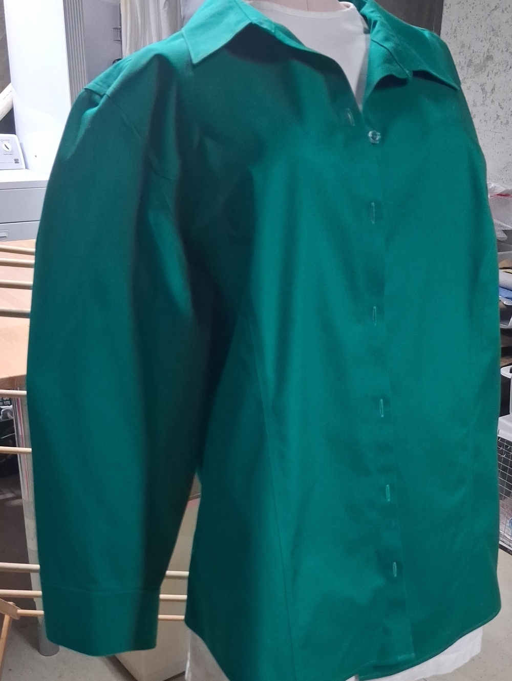 Chico's Green Long-Sleeve Button-Down Shirt